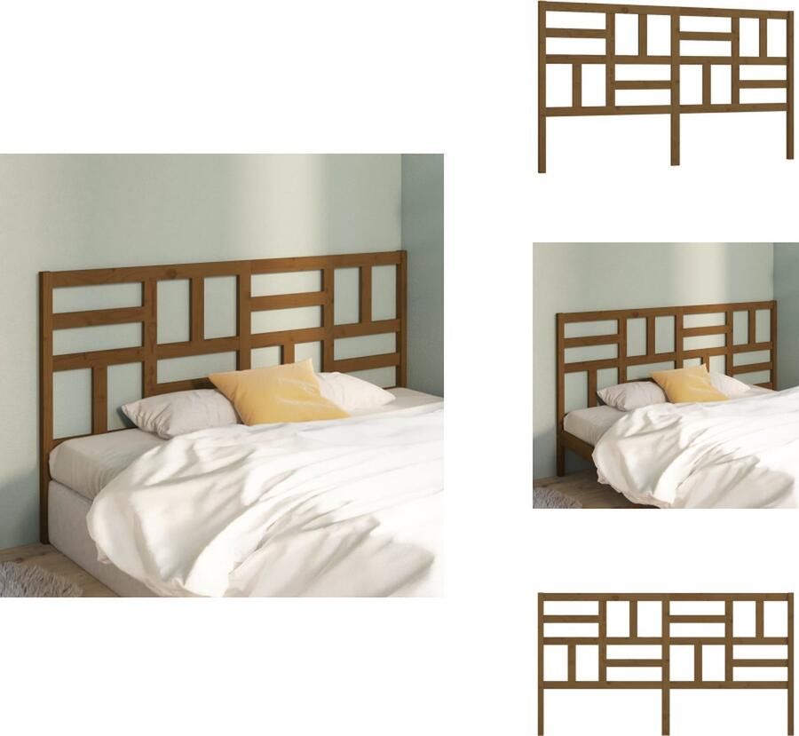 VidaXL Hoofdbord Hoofdborden Hoofdeinde Houten Hoofdbord 206x4x104 cm massief grenenhout honingbruin