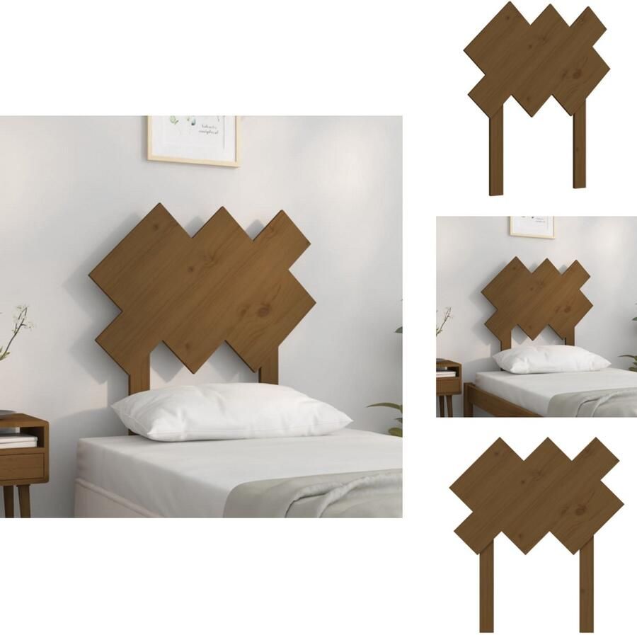 VidaXL Hoofdbord Hoofdborden Hoofdeinde Houten Hoofdbord 72-5x3x81 cm massief grenenhout honingbruin