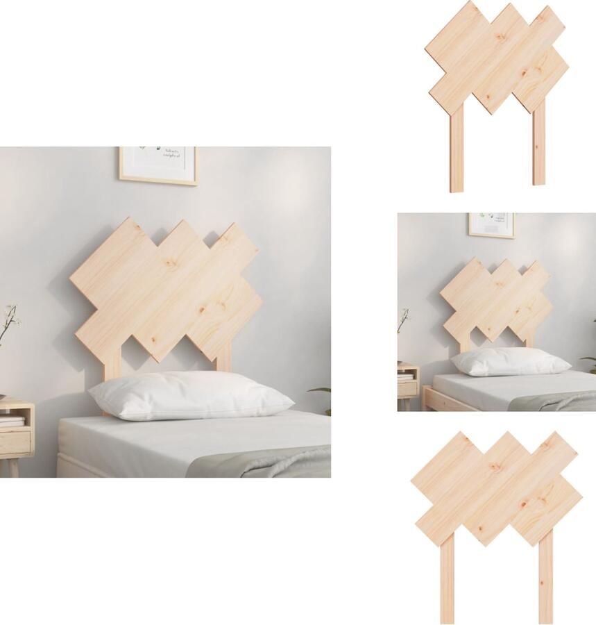 VidaXL Hoofdbord Hoofdborden Hoofdeinde Houten Hoofdbord 72 5x3x81 cm massief grenenhout - Foto 2