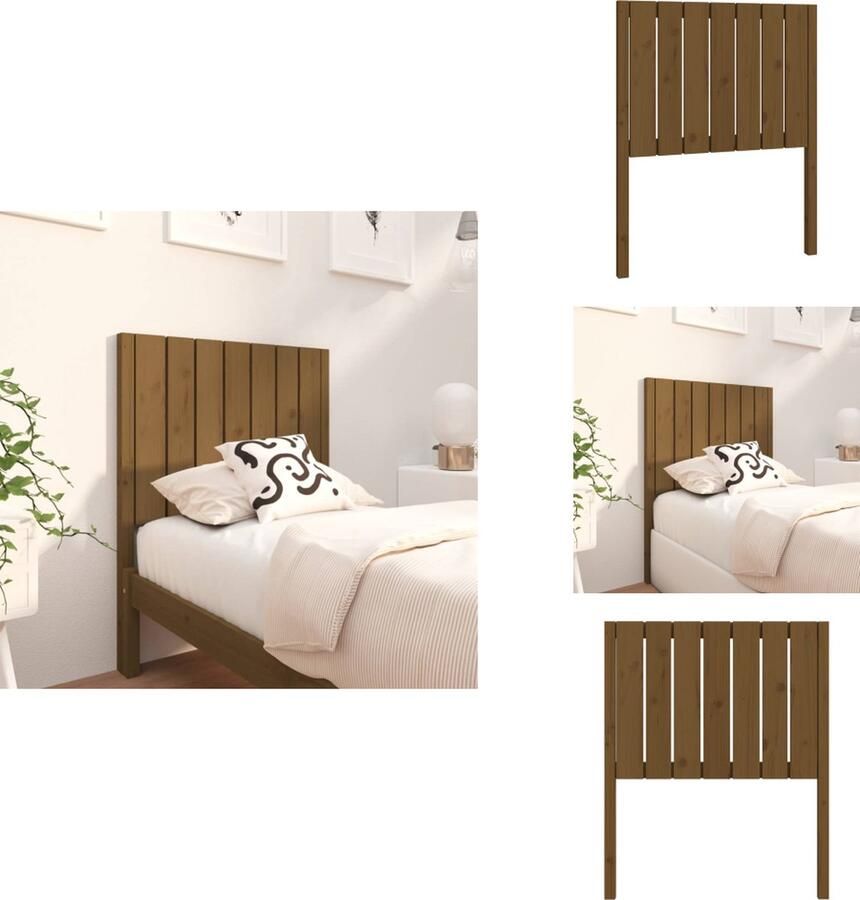 VidaXL Hoofdbord Hoofdborden Hoofdeinde Houten Hoofdbord 80-5x4x100 cm massief grenenhout honingbruin