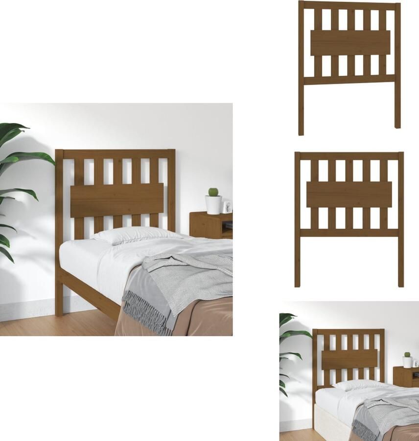 VidaXL Hoofdbord Hoofdborden Hoofdeinde Houten Hoofdbord 80-5x4x100 cm massief grenenhout honingbruin