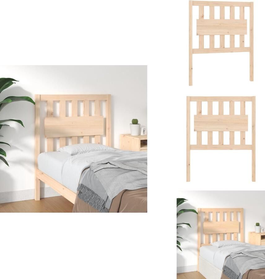 VidaXL Hoofdbord Hoofdborden Hoofdeinde Houten Hoofdbord 80-5x4x100 cm massief grenenhout - Foto 2