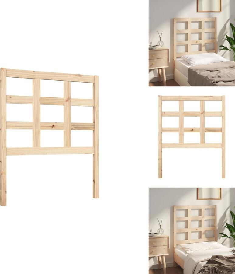 VidaXL Hoofdbord Hoofdborden Hoofdeinde Houten Hoofdbord 80-5x4x100 cm massief grenenhout