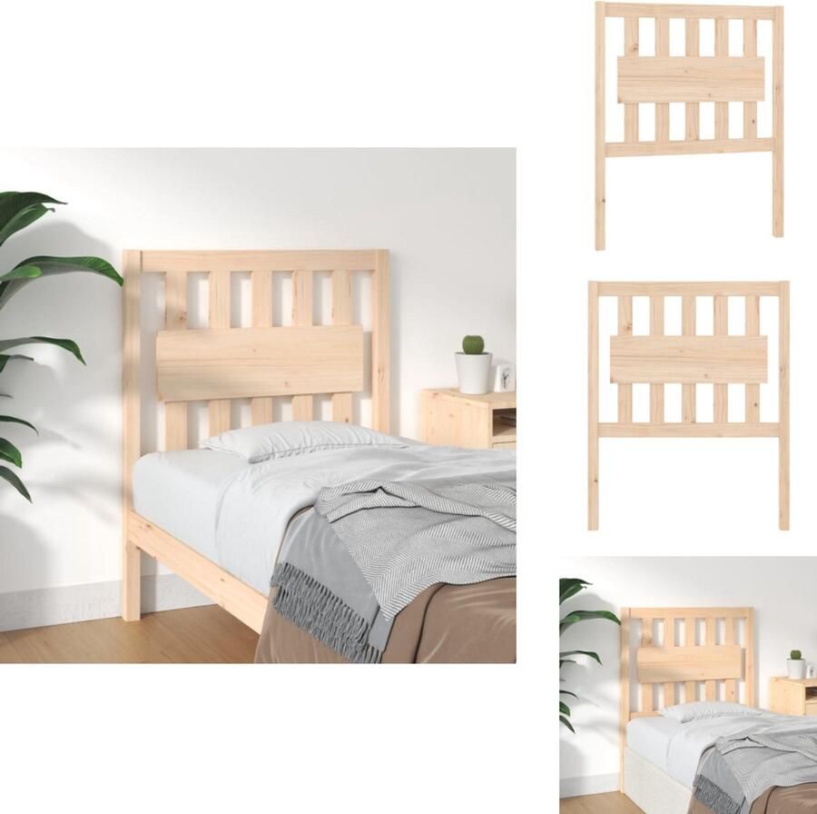 VidaXL Hoofdbord Hoofdborden Hoofdeinde Houten Hoofdbord 80-5x4x100 cm massief grenenhout