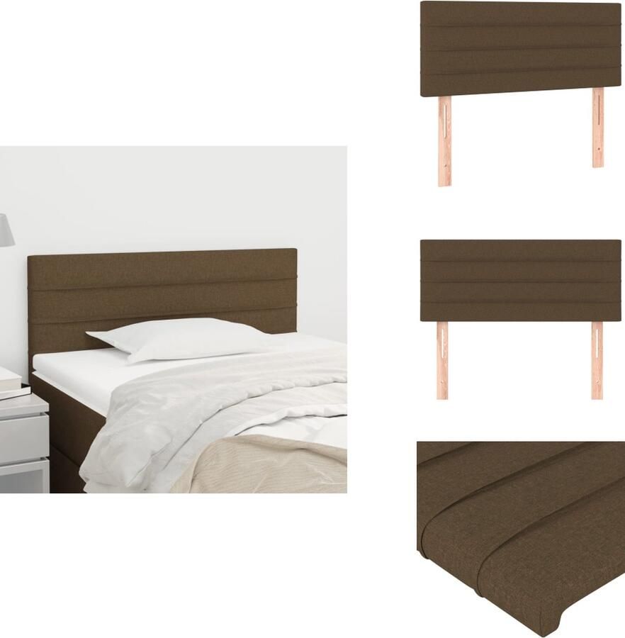 VidaXL Hoofdbord Bed Donkerbruin 90 x 5 x 78 88 cm Stijlvol ontwerp Duurzaam materiaal Verstelbare hoogte Stevige poten Comfortabele ondersteuning Bedonderdeel