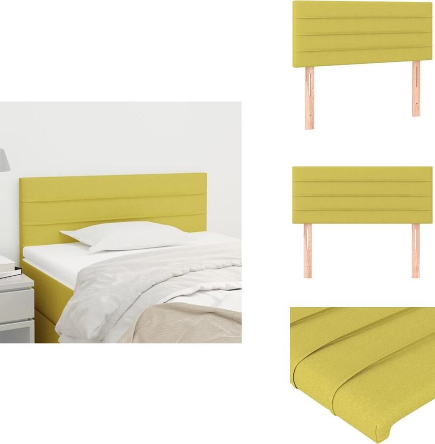 VidaXL Hoofdbord Hoofdborden Hoofdeinde Houten Hoofdbord 80x5x78 88 cm stof groen