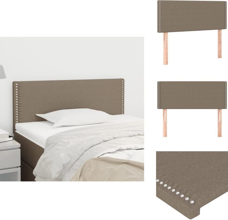 VidaXL Hoofdbord Hoofdborden Hoofdeinde Houten Hoofdbord 80x5x78 88 cm stof taupe