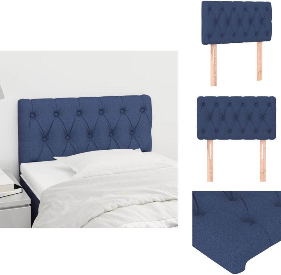 VidaXL Hoofdbord Hoofdborden Hoofdeinde Houten Hoofdbord 80x7x78 88 cm stof blauw