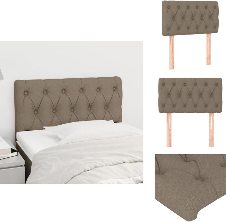 VidaXL Hoofdbord met Verstelbare Hoogte Taupe 80 x 7 x 78 88 cm Duurzaam Materiaal Bedonderdeel