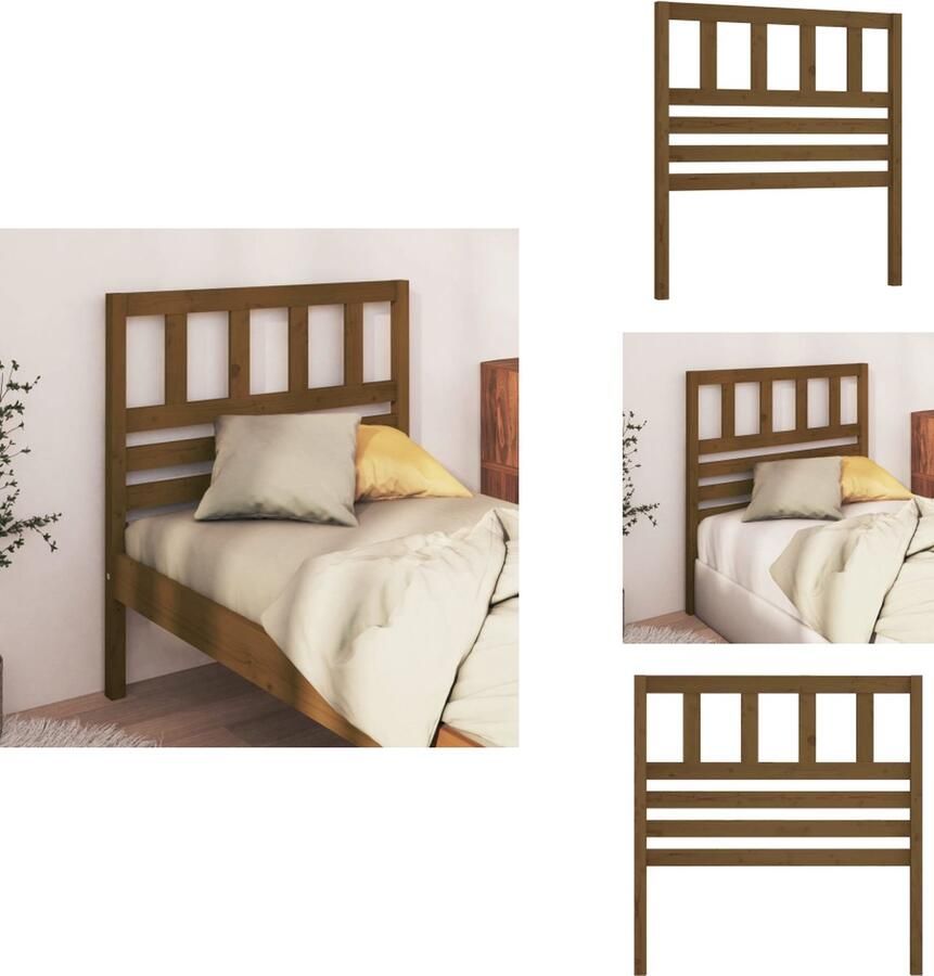VidaXL Hoofdbord Hoofdborden Hoofdeinde Houten Hoofdbord 81x4x100 cm massief grenenhout honingbruin