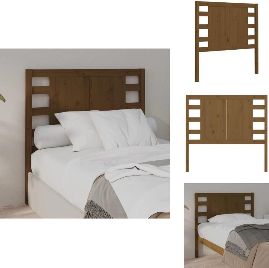 VidaXL Hoofdbord Hoofdborden Hoofdeinde Houten Hoofdbord 81x4x100 cm massief grenenhout honingbruin