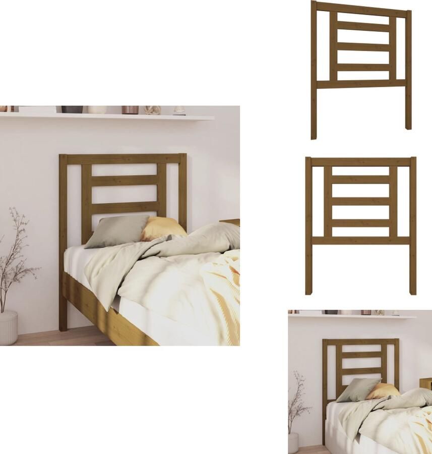 VidaXL Hoofdbord Hoofdborden Hoofdeinde Houten Hoofdbord 81x4x100 cm massief grenenhout honingbruin