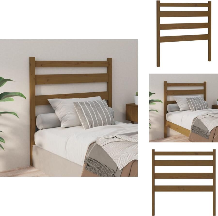 VidaXL Hoofdbord Hoofdborden Hoofdeinde Houten Hoofdbord 81x4x100 cm massief grenenhout honingbruin