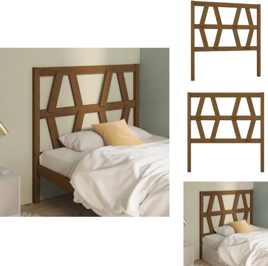 VidaXL Hoofdbord Hoofdborden Hoofdeinde Houten Hoofdbord 81x4x100 cm massief grenenhout honingbruin