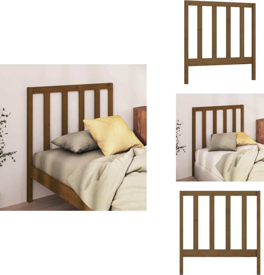 VidaXL Hoofdbord Hoofdborden Hoofdeinde Houten Hoofdbord 81x4x100 cm massief grenenhout honingbruin