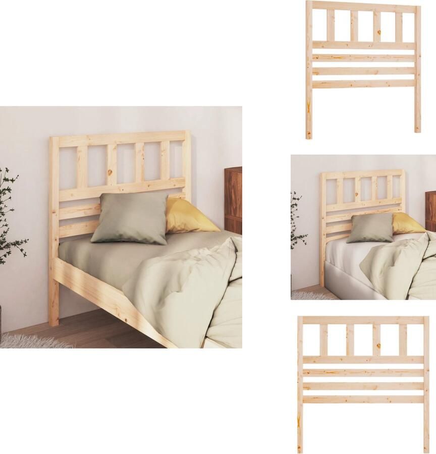 VidaXL Houten Hoofdeinde Klassieke Uitstraling Hoogwaardig Grenenhout Geschikt voor Bed zonder Hoofdeinde Afmetingen 81 x 4 x 100 cm Bedonderdeel