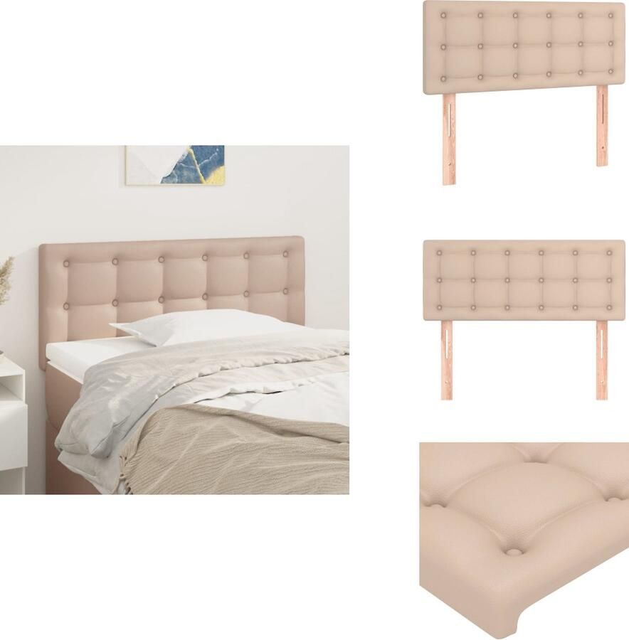 VidaXL Hoofdbord Cappuccino Kunstleer Verstelbare hoogte Stevige poten Comfortabele ondersteuning Klassiek ontwerp Bedonderdeel