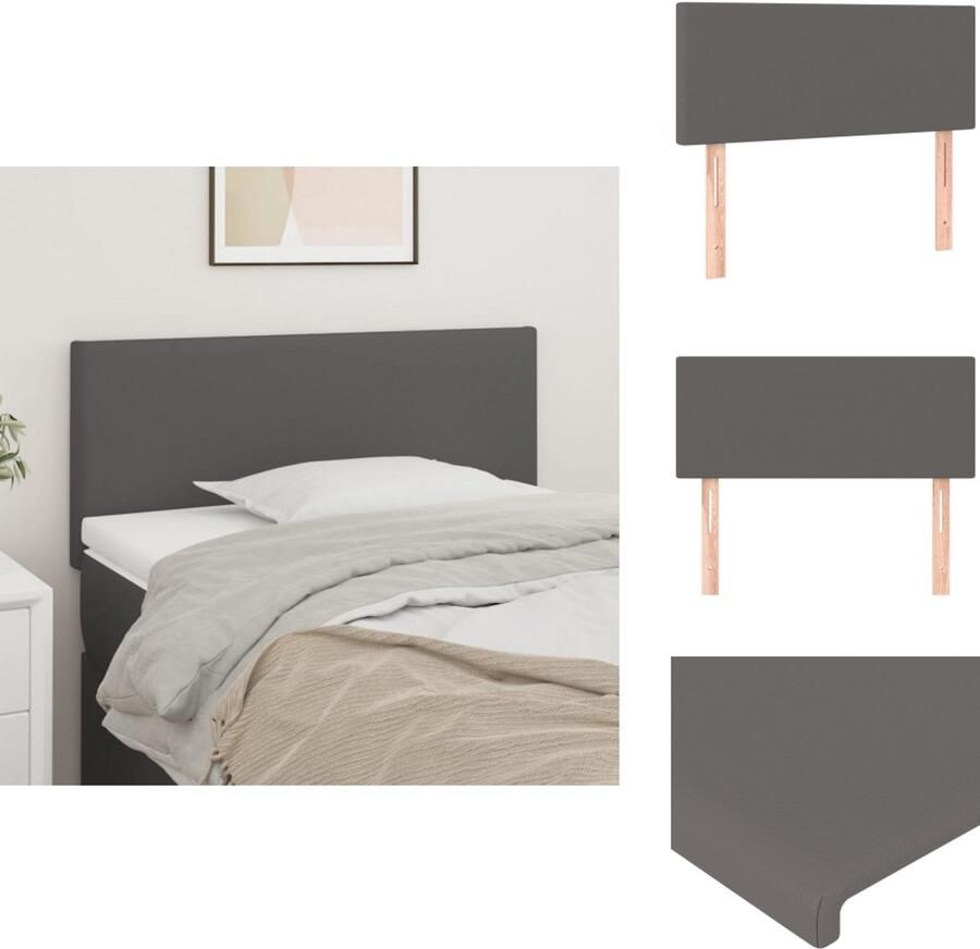 VidaXL Hoofdbord Hoofdborden Hoofdeinde Houten Hoofdbord 90x5x78 88 cm kunstleer grijs