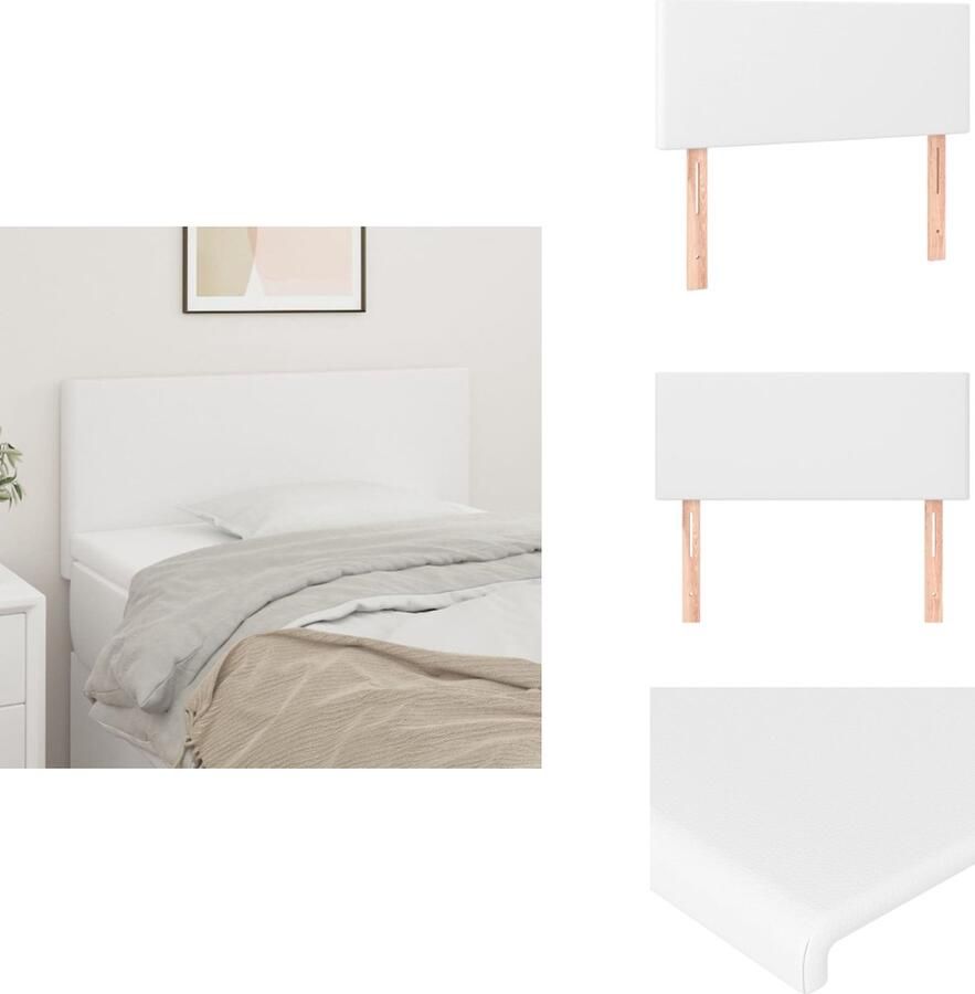 VidaXL Hoofdbord Hoofdborden Hoofdeinde Houten Hoofdbord 90x5x78 88 cm kunstleer wit