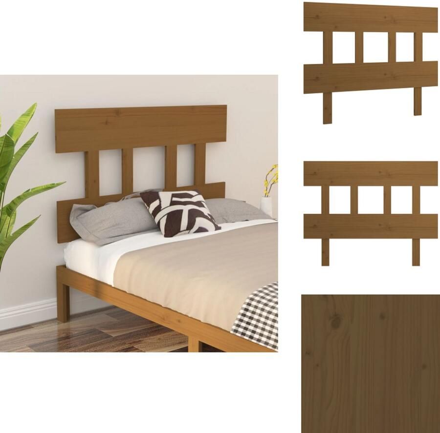 VidaXL Hoofdbord Hoofdborden Hoofdeinde Houten Hoofdbord 93-5x3x81 cm massief grenenhout honingbruin