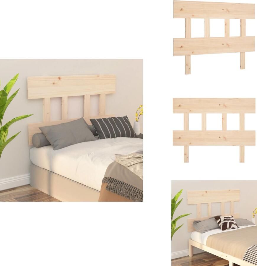 VidaXL Hoofdbord Hoofdborden Hoofdeinde Houten Hoofdbord 93-5x3x81 cm massief grenenhout - Foto 3