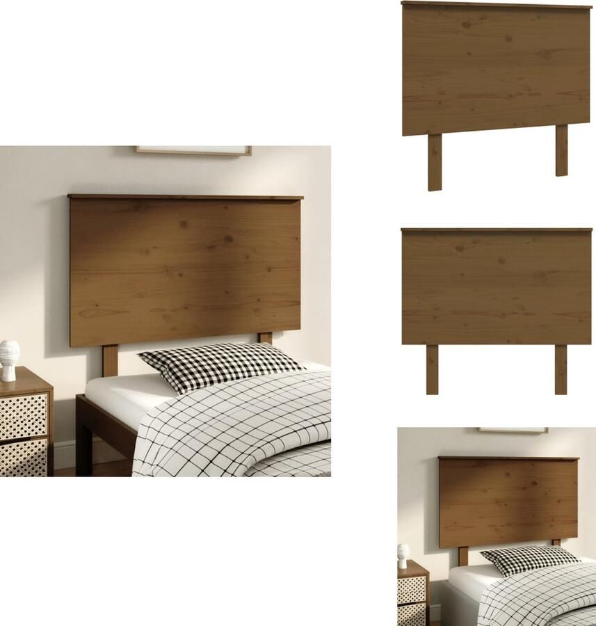 VidaXL Hoofdbord Hoofdborden Hoofdeinde Houten Hoofdbord 94x6x82 5 cm massief grenenhout honingbruin