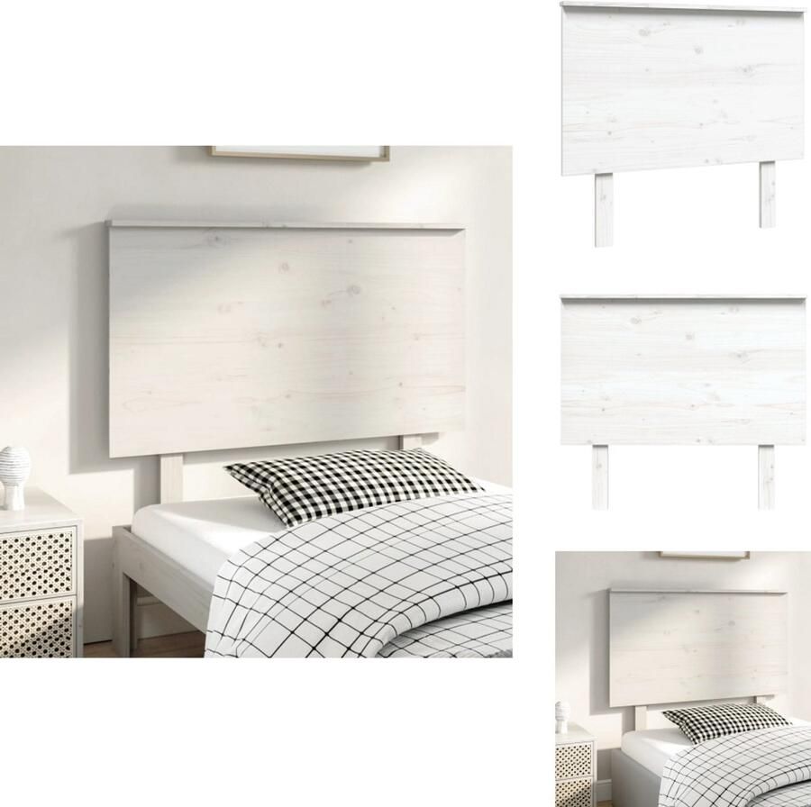 VidaXL Hoofdbord Hoofdborden Hoofdeinde Houten Hoofdbord 94x6x82 5 cm massief grenenhout wit