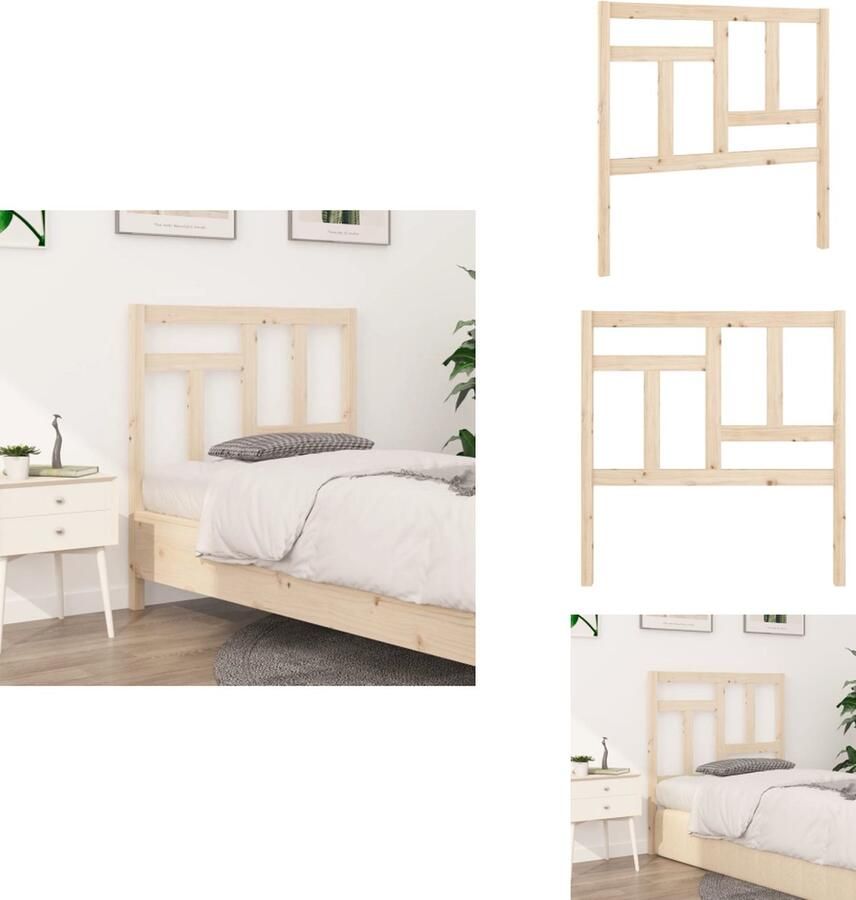 VidaXL Hoofdbord Hoofdborden Hoofdeinde Houten Hoofdbord 95-5x4x100 cm massief grenenhout - Foto 2