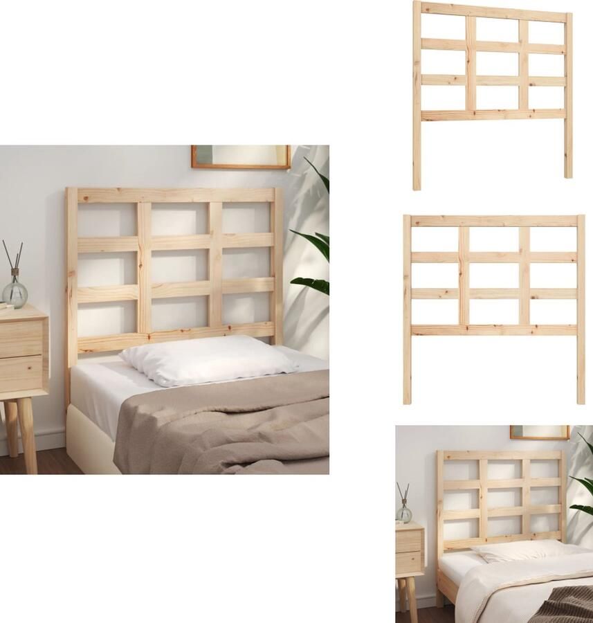 VidaXL Hoofdbord Hoofdborden Hoofdeinde Houten Hoofdbord 95 5x4x100 cm massief grenenhout - Foto 2