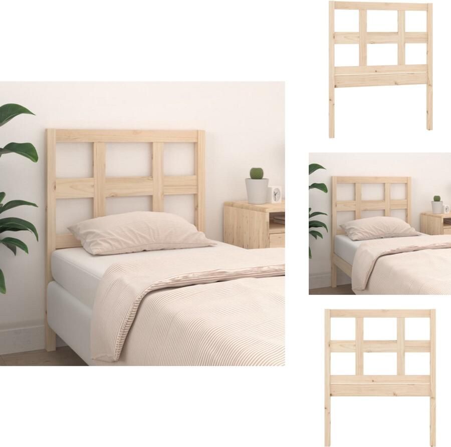 VidaXL Hoofdbord Hoofdborden Hoofdeinde Houten Hoofdbord 95-5x4x100 cm massief grenenhout - Foto 2