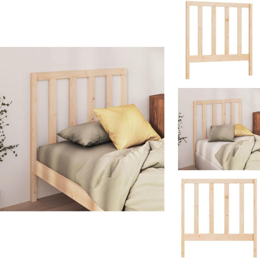 VidaXL Hoofdbord Hoofdborden Hoofdeinde Houten Hoofdbord 95x4x100 cm massief grenenhout - Foto 2