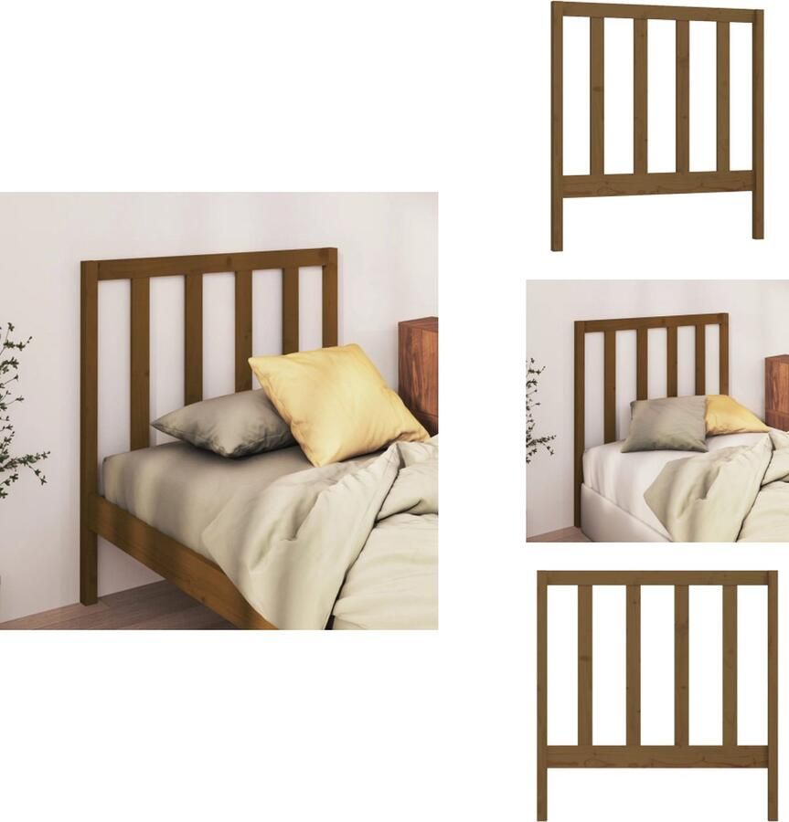 VidaXL Hoofdbord Hoofdborden Hoofdeinde Houten Hoofdbord 96x4x100 cm massief grenenhout honingbruin