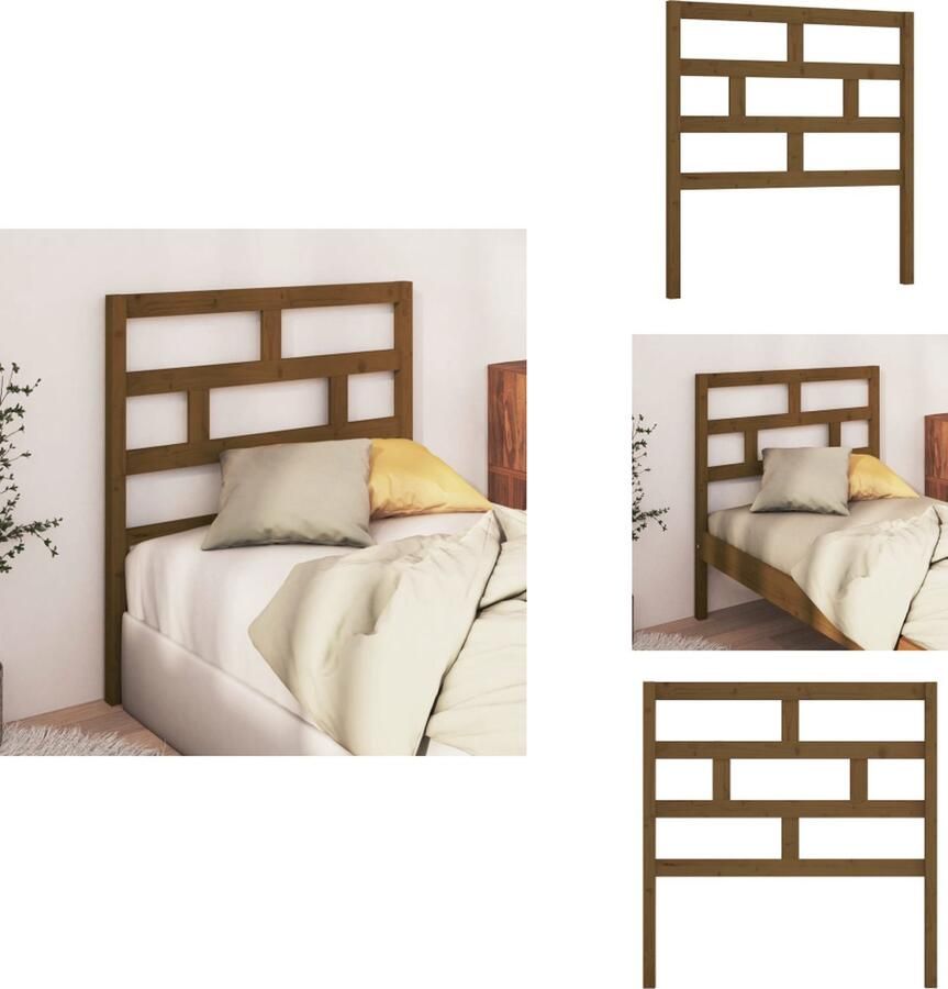 VidaXL Hoofdbord Hoofdborden Hoofdeinde Houten Hoofdbord 96x4x100 cm massief grenenhout honingbruin