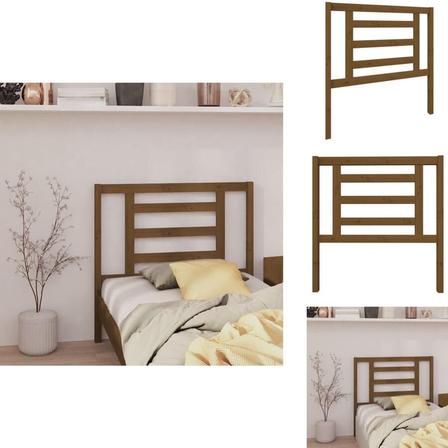 VidaXL Hoofdbord Hoofdborden Hoofdeinde Houten Hoofdbord 96x4x100 cm massief grenenhout honingbruin