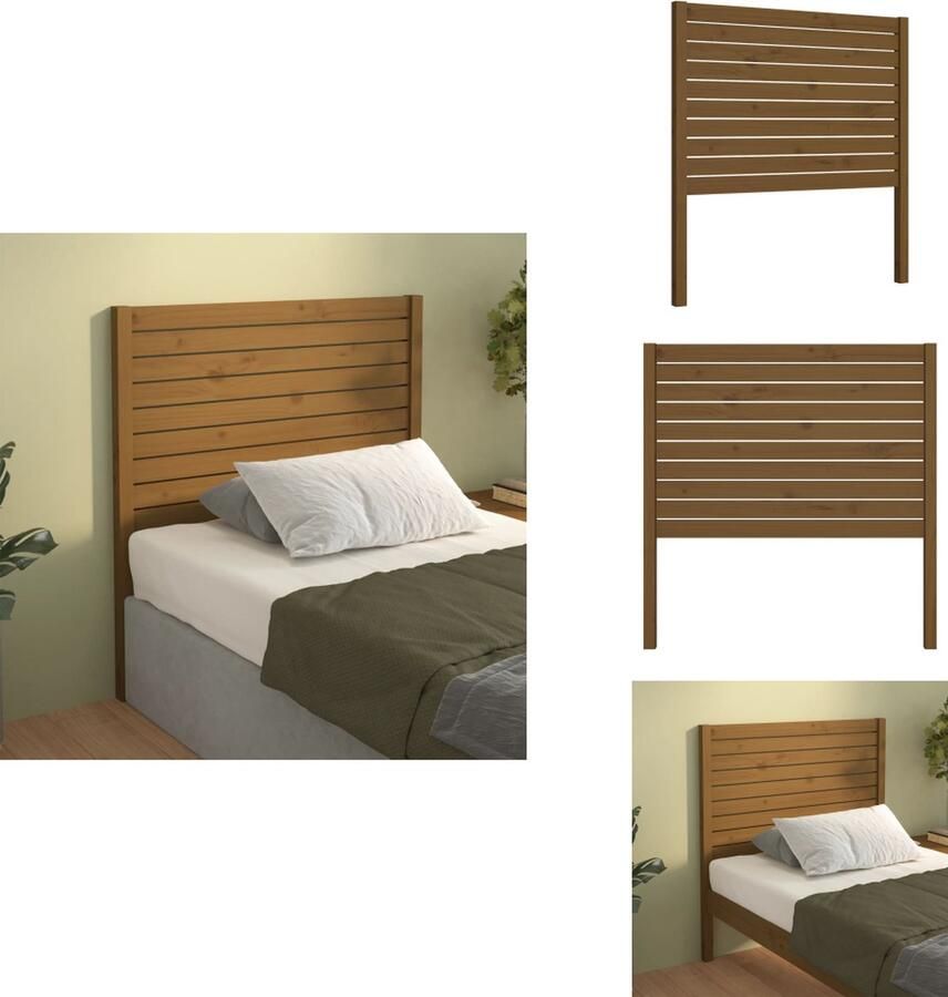 VidaXL Hoofdbord Hoofdborden Hoofdeinde Houten Hoofdbord 96x4x100 cm massief grenenhout honingbruin