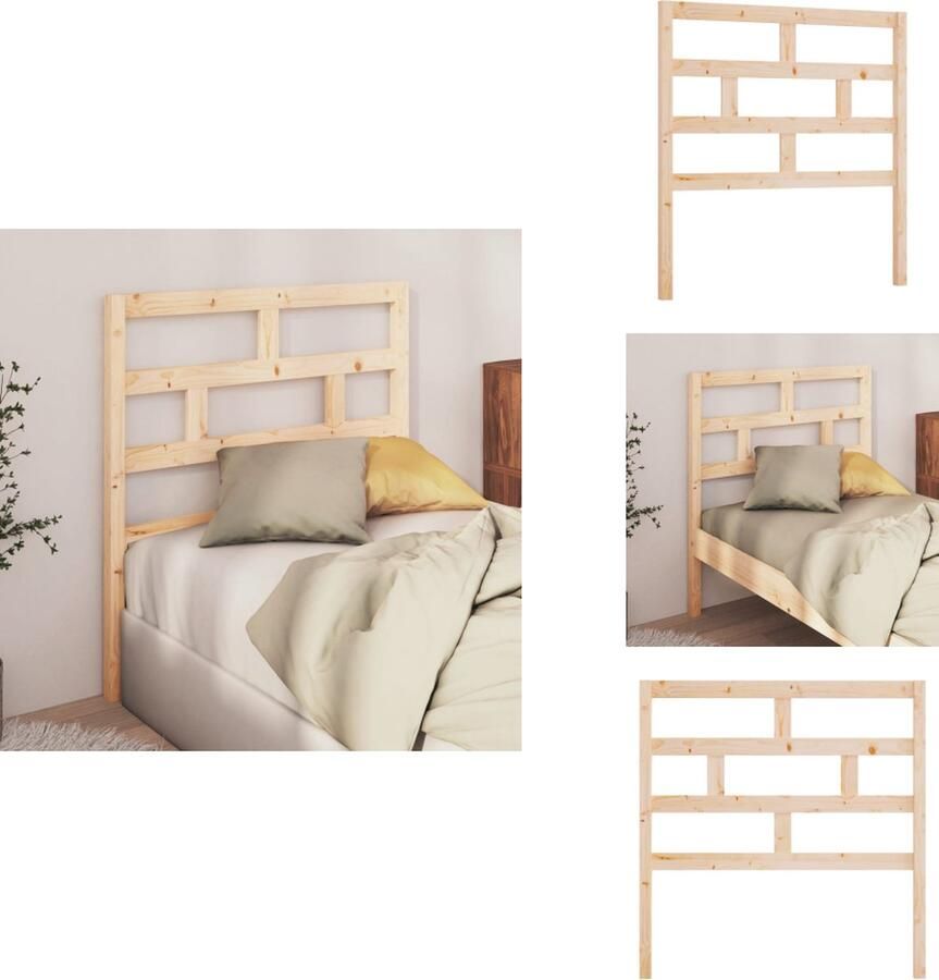 VidaXL Hoofdbord Hoofdborden Hoofdeinde Houten Hoofdbord 96x4x100 cm massief grenenhout - Foto 2