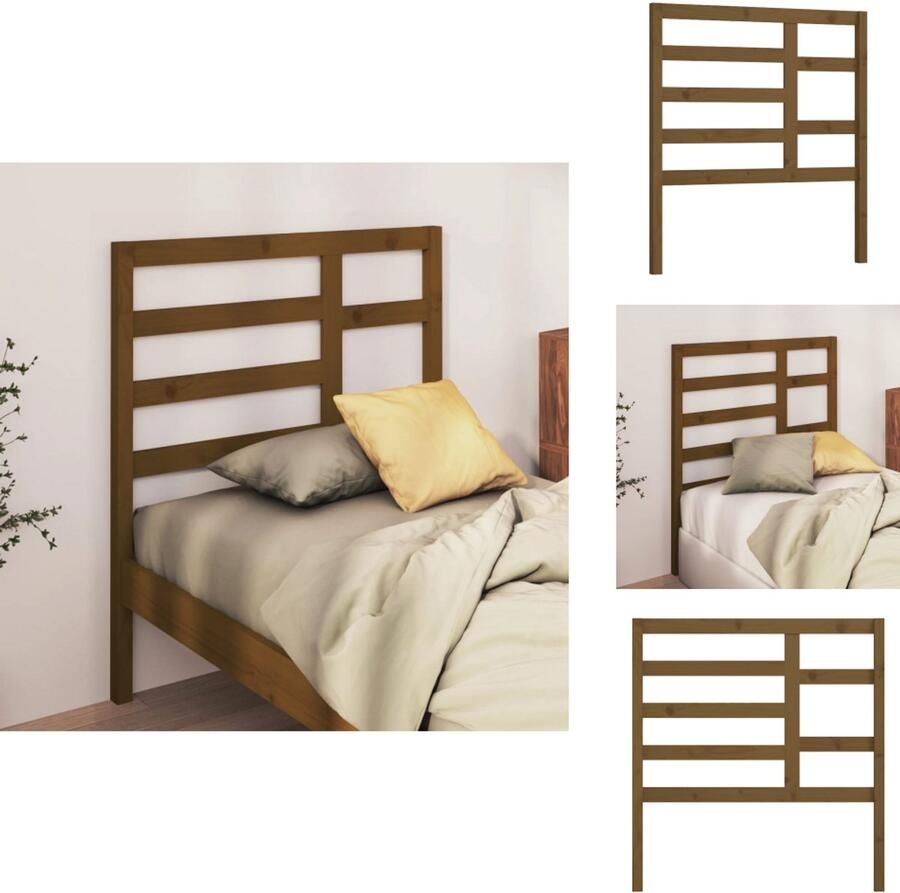 VidaXL Hoofdbord Hoofdborden Hoofdeinde Houten Hoofdbord 96x4x104 cm massief grenenhout honingbruin