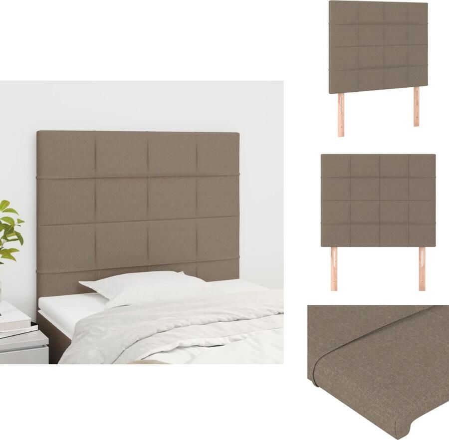 The Living Store Hoofdbord Hoofdeinde 100 x 5 x 118 128 cm Taupe kleur Hoofd Bord Hoofdkussen Beddecoratie Slaapkamers Taupecleur