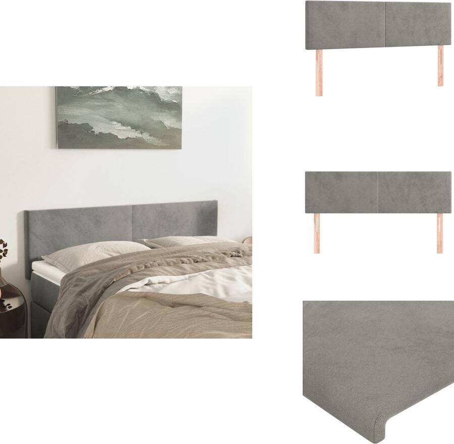 The Living Store Klassiek Hoofdbord Stof Verstelbare Hoogte Zacht Fluweel Lichtgrijs 144x5x78 88cm Stevig en Stabiel Klassieke Hoofdbord Fluweel Hoofdbord Grijs Hoofdbord Adjustable Height Hoofdbord Bedroom Decor - Foto 2