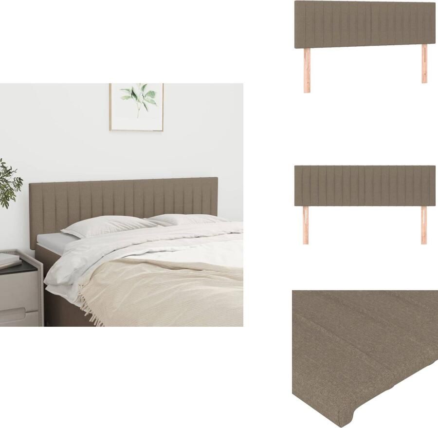 VidaXL Hoofdbord Taupe Comfort 144 x 5 x 78 88 cm Duurzaam materiaal Stevige poten Verstelbare hoogte Bedonderdeel