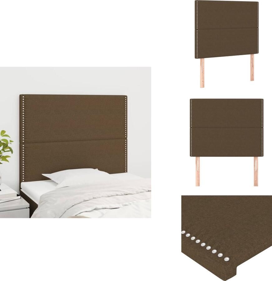 The Living Store Hoofdbord Classic Meubels 80x5x118 128 cm Stof Donkerbruin Hoofd Bord Hoofdkussen Beddecoratie Slaapkamerstijl Classic Style - Foto 4