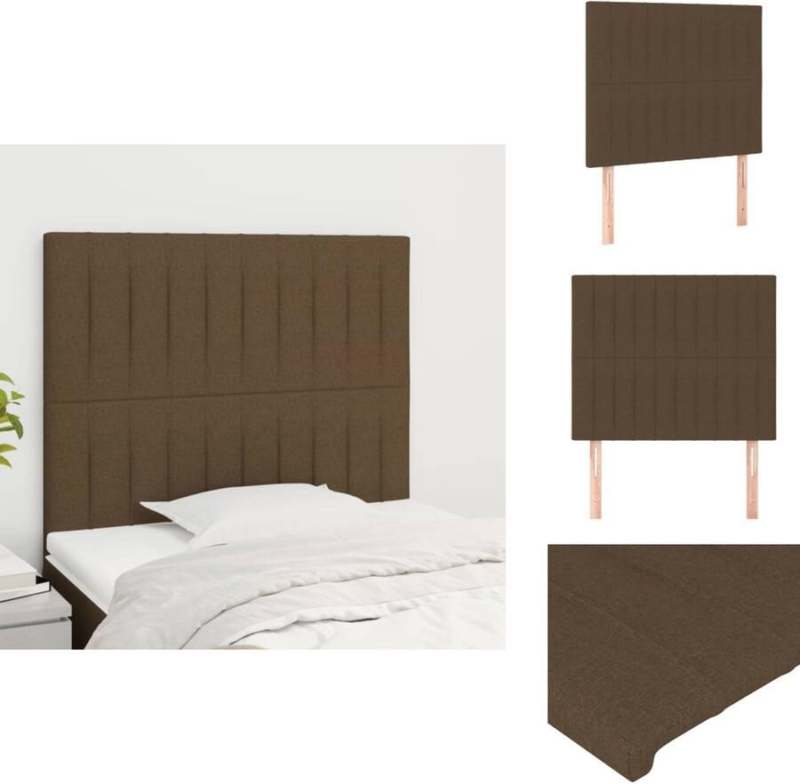 The Living Store Hoofdbord Classic Meubels 80x5x118 128 cm Stof Donkerbruin Hoofd Bord Hoofdkussen Beddecoratie Slaapkamerstijl Classic Style - Foto 2