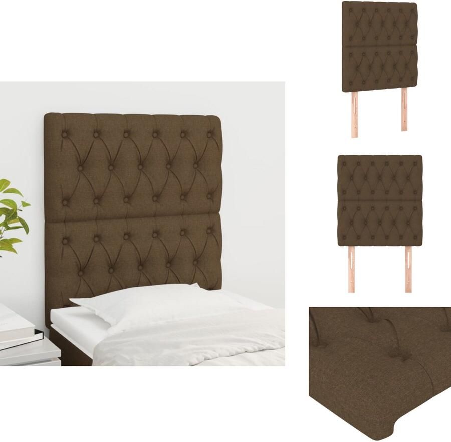 The Living Store Hoofdbord klassiek Hoogte verstelbaar Kleur- donkerbruin Afmetingen- 80 x 7 x 118 128 cm (B x D x H) Materiaal- 100% polyester stof bewerkt hout massief larikshout Levering- 2 x hoofdeind