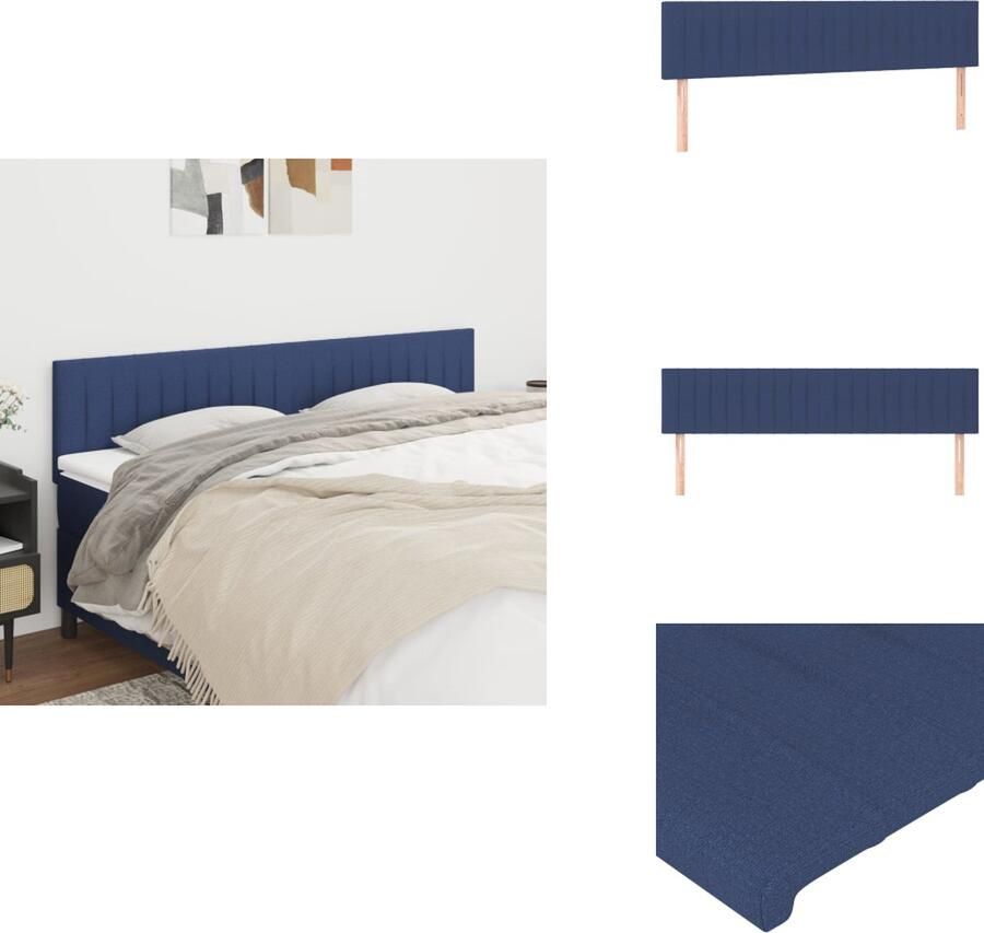 VidaXL Hoofdbord Classic s Bedombouw Accessoire 90x5x118 128 cm Blauw stoffen bekleding Bedonderdeel - Foto 2