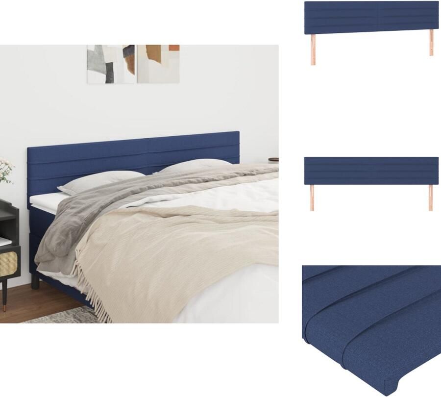 VidaXL Hoofdbord Classic s Bedombouw Accessoire 90x5x118 128 cm Blauw stoffen bekleding Bedonderdeel - Foto 3