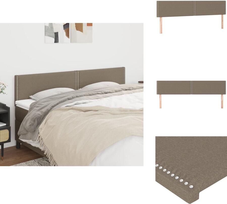 The Living Store Hoofdeind Taupe 200 x 5 x 78 88 cm Duurzaam Comfortabel Hoofd Bord Beddecoratie Hoofddekens Stoffen Hoofdborden Comfortabele Hoofdborden - Foto 3