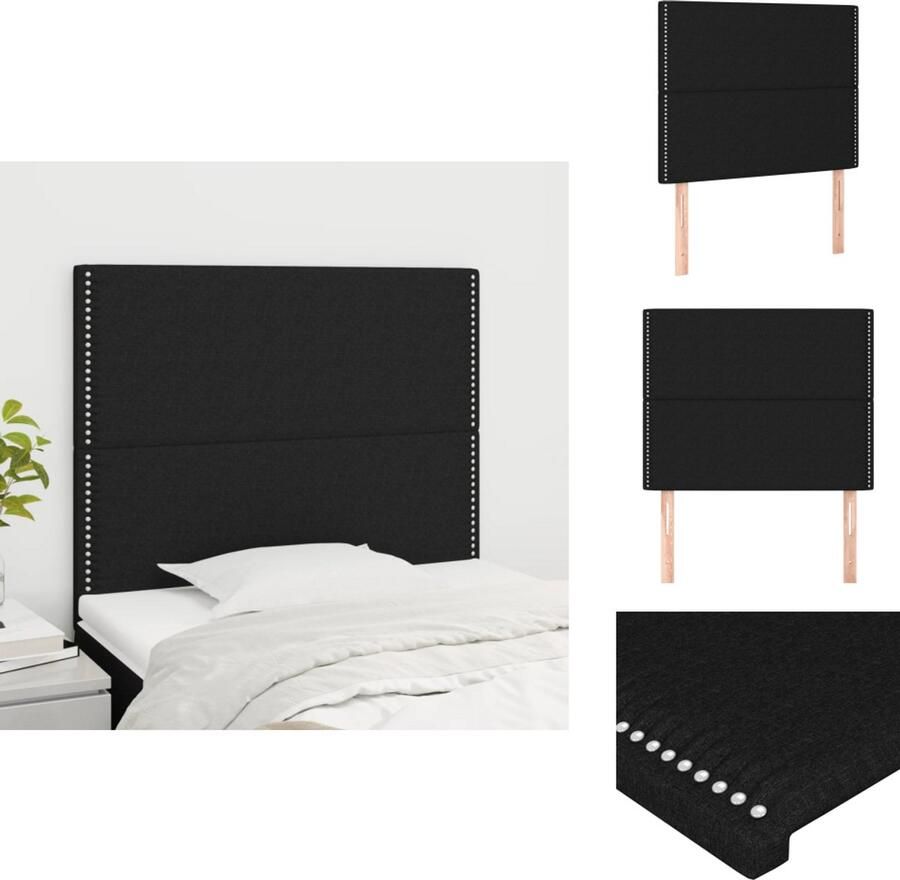 VidaXL Klassiek Hoofdbord Zwarte Stof Verstelbare Hoogte Comfortabele Ondersteuning Elegant Ontwerp 180 x 5 x 78 88 cm Bedonderdeel