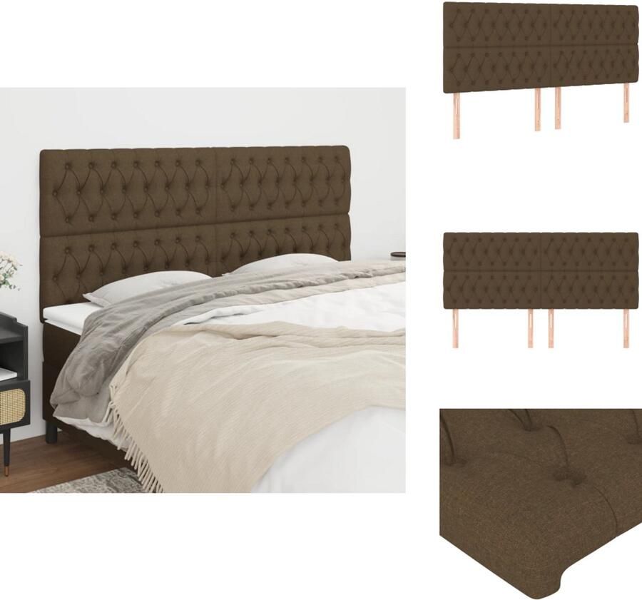 The Living Store Hoofdbord Classic s Bedaccessoire 200x118 128 cm Duurzaam donkerbruin stof- en houtmateriaal Hoofd Bord Hoofdborden Bedaccessoires Slaapkamers Stoffen Hoofdborden - Foto 2