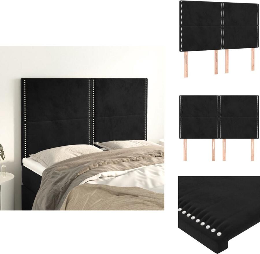 The Living Store Hoofdbord Zacht Fluweel Verstelbaar Stevige Poten Comfortabele Ondersteuning Elegant Ontwerp Zwart 144x5x118 128cm Reclame- Bijpassende matrassen verkrijgbaar Hoofd Bord Hoofdborden Velvet Zwart Beddecoratie