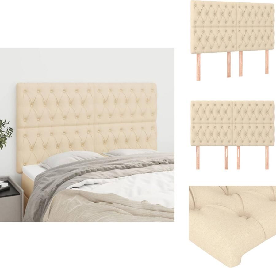 The Living Store Hoofdbord Classic Bedaccessoires 144x7x118 128 cm Crème Hoofd Bord Hoofdkussen Beddecoratie Bedroom Decor Klassiek - Foto 3